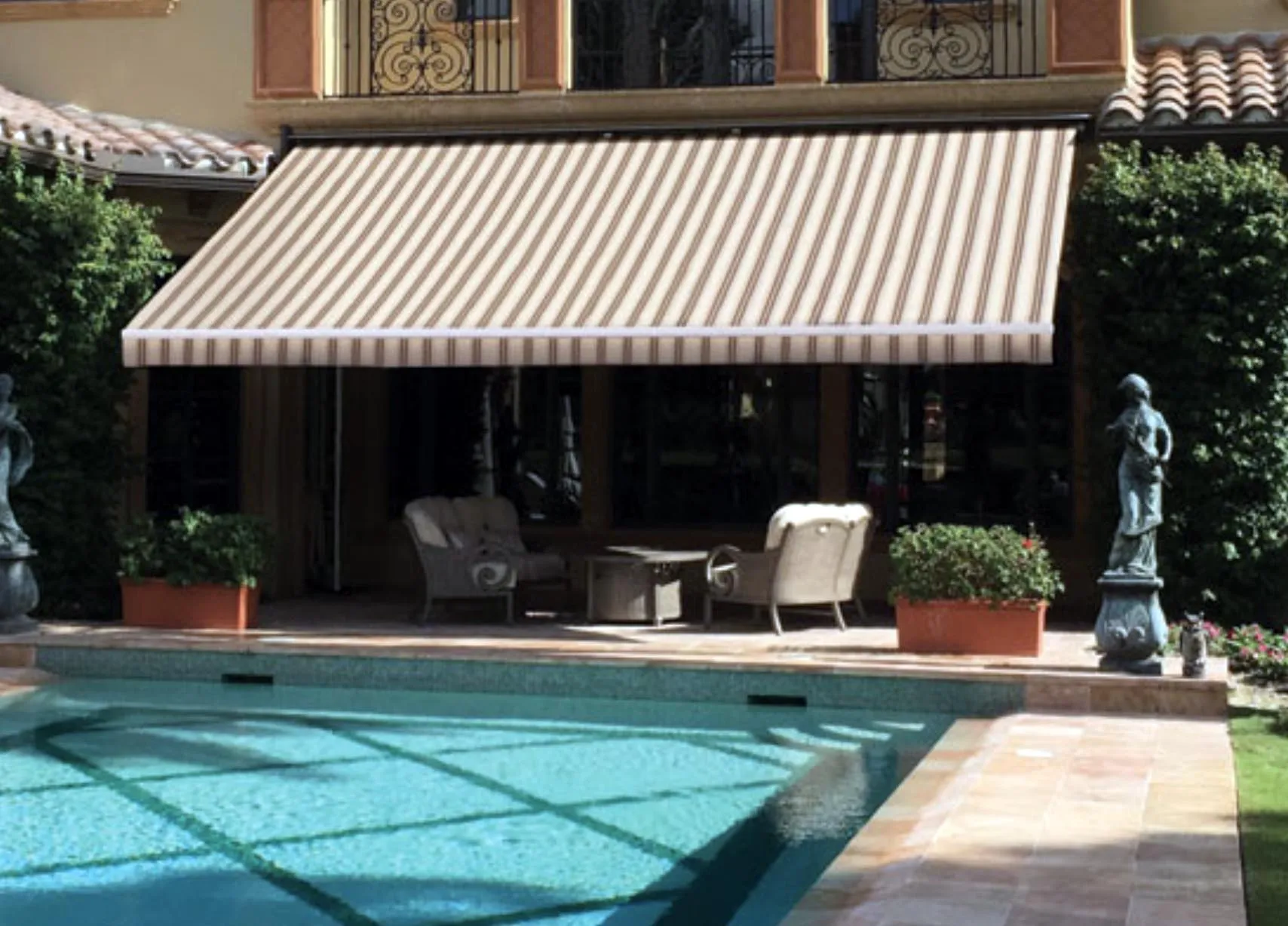 Pool area awning