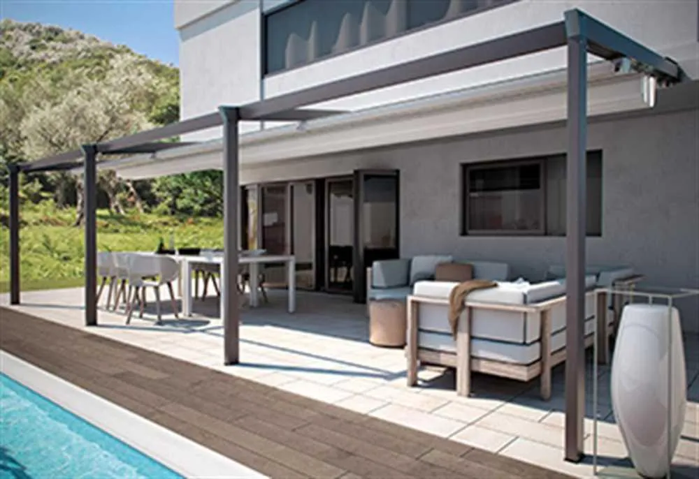 Retractable awning detail